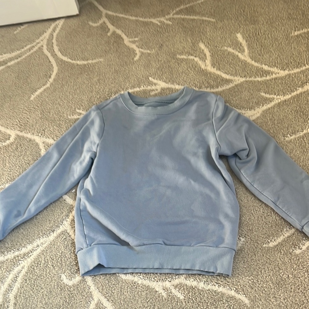Little sleepies size 6 boys sweatshirt - see patches on back of sleeves detail